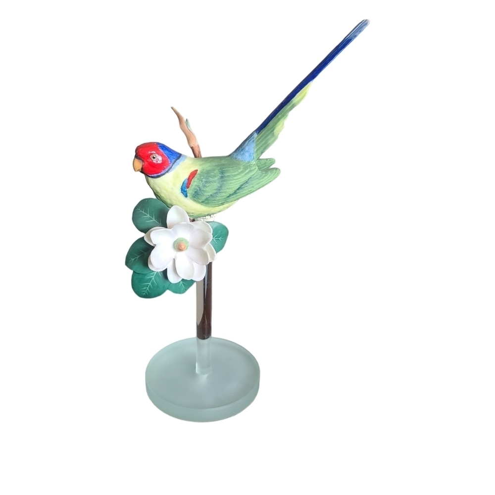 Frankin mint porcelain bird art magnolia blossom